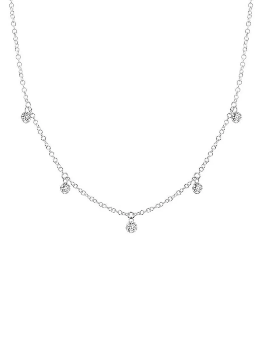 Floating Diamond Necklace 14K