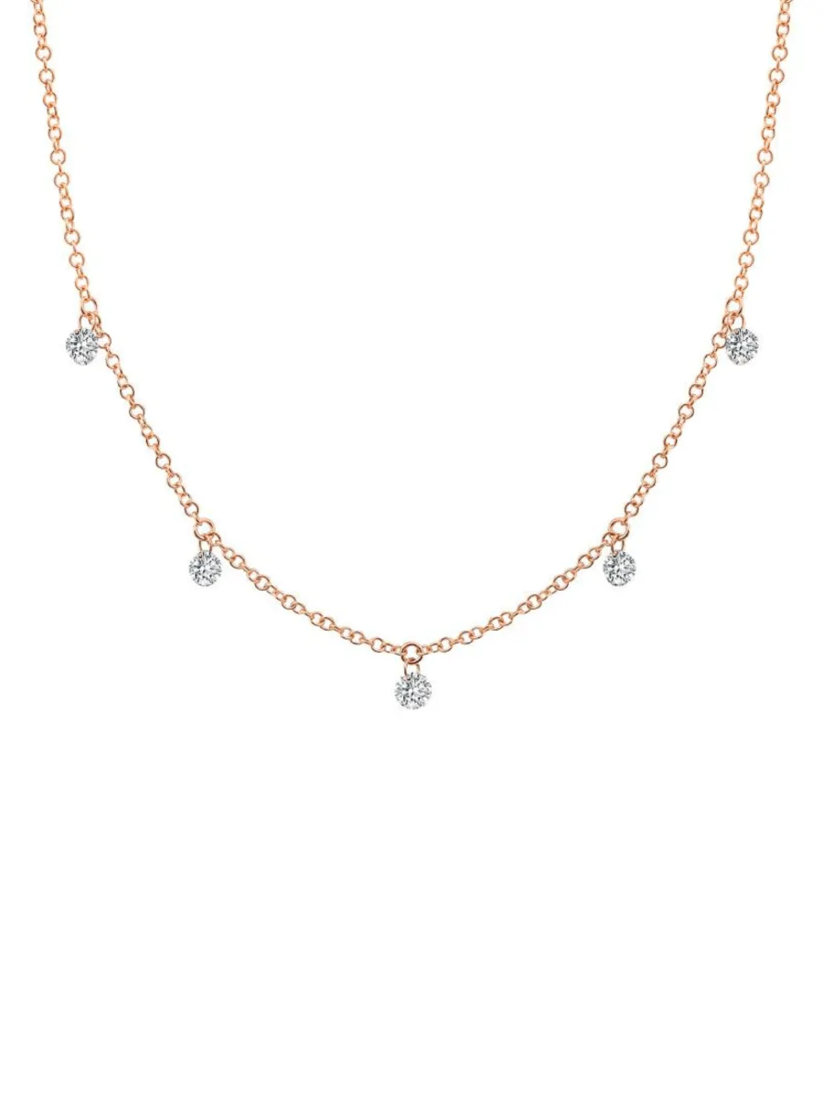 Floating Diamond Necklace 14K