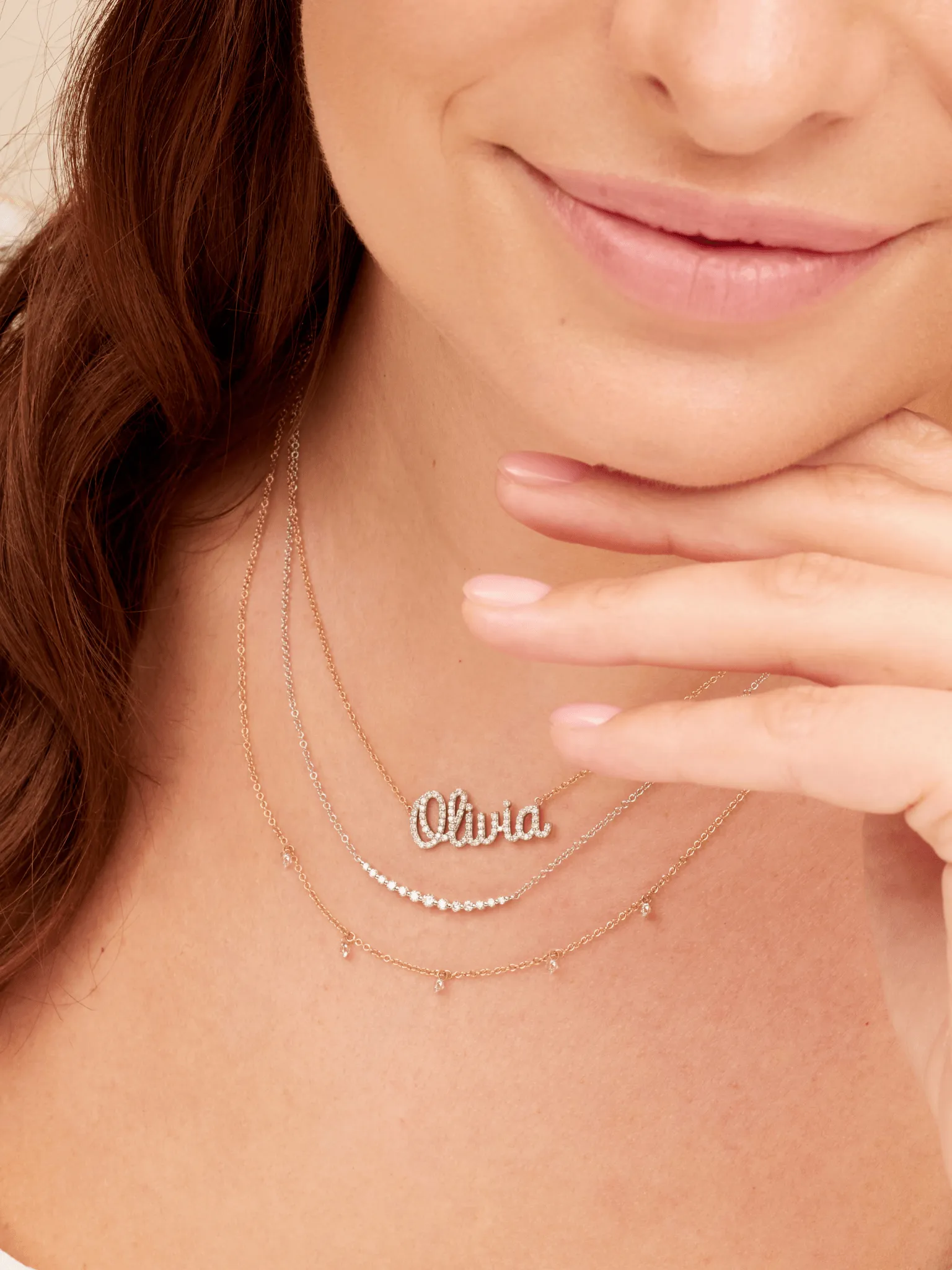 Floating Diamond Necklace 14K