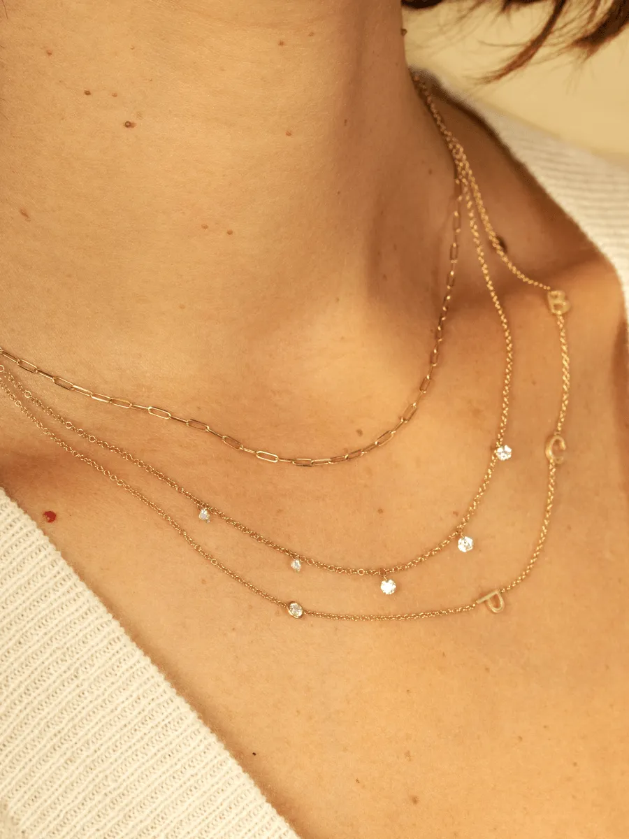 Floating Diamond Necklace 14K