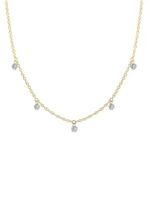 Floating Diamond Necklace 14K