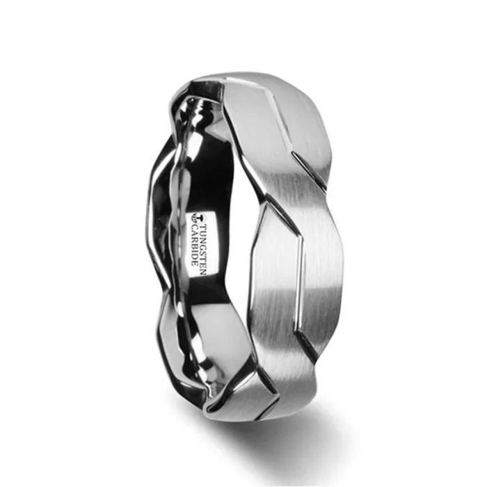 FOREVER | Tungsten Ring Carved Infinity Symbol Design