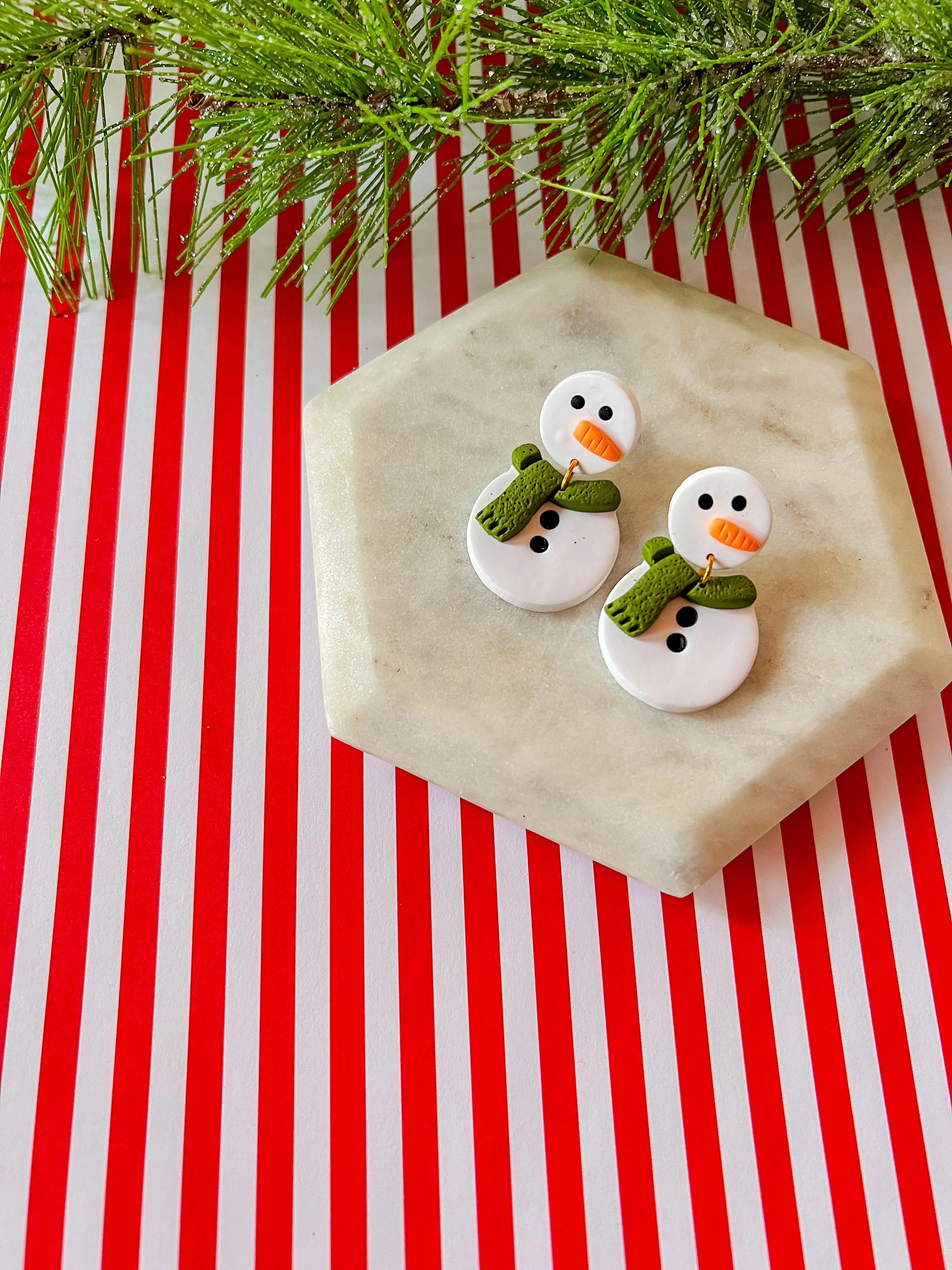 Freezy the Snowman | Clay Earrings