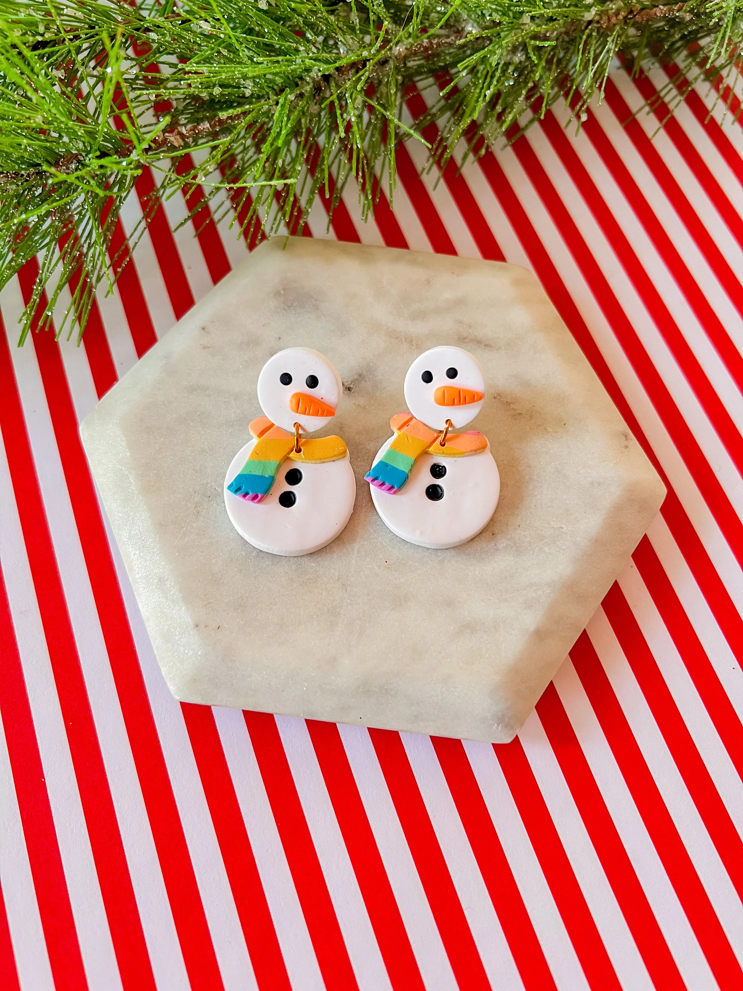 Freezy the Snowman | Clay Earrings