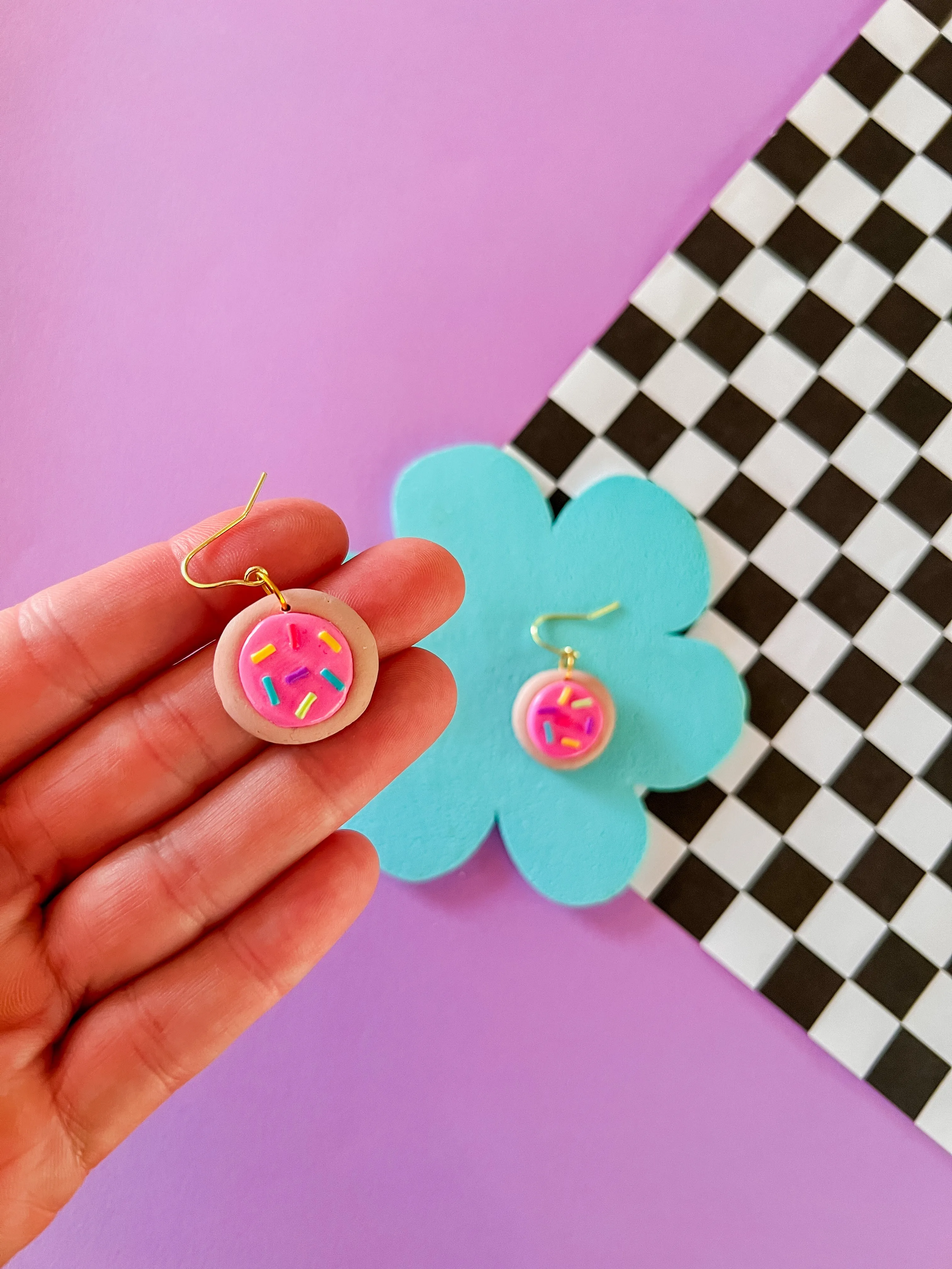 Frosted Sugar Cookie Earrings | Clay Earrings