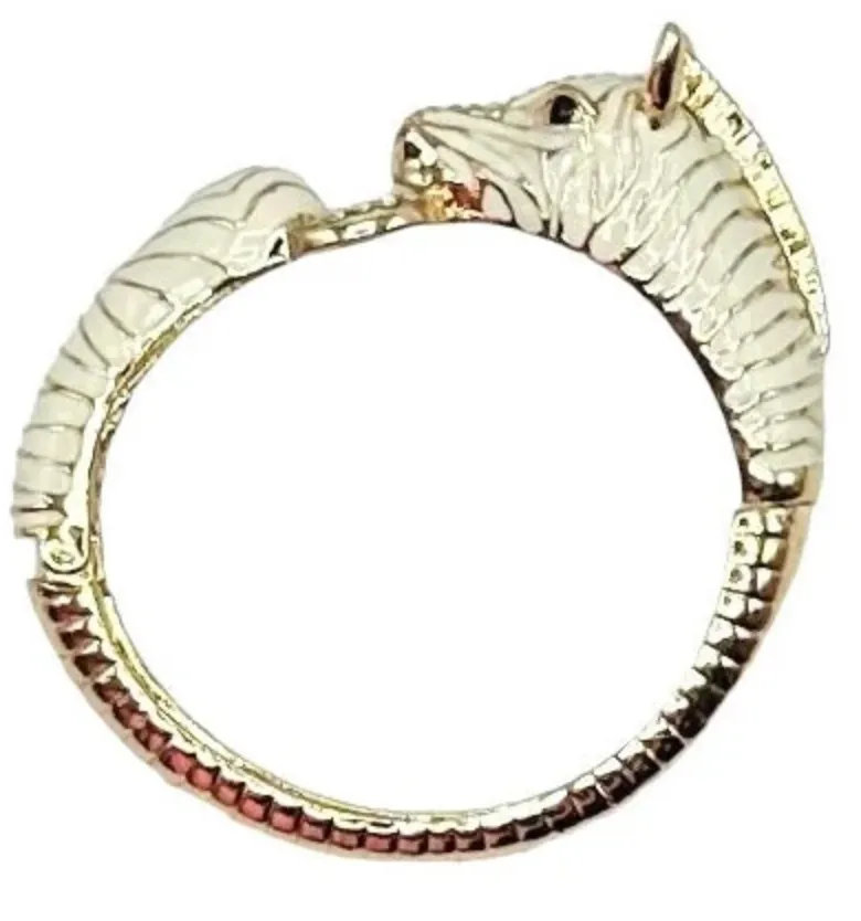 Garland Zebra Enameled Hinged Bracelet White or Black