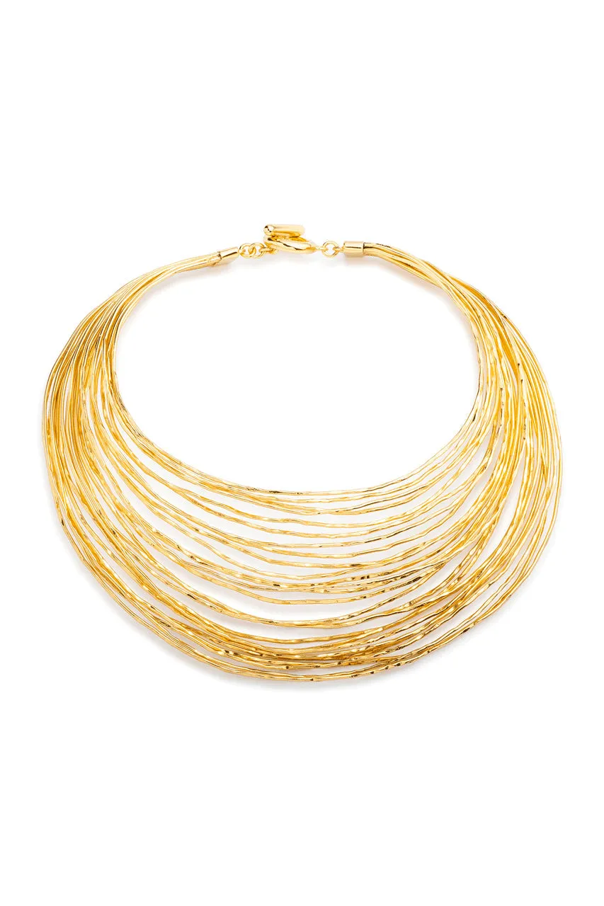 Gold Brass Wire Necklace