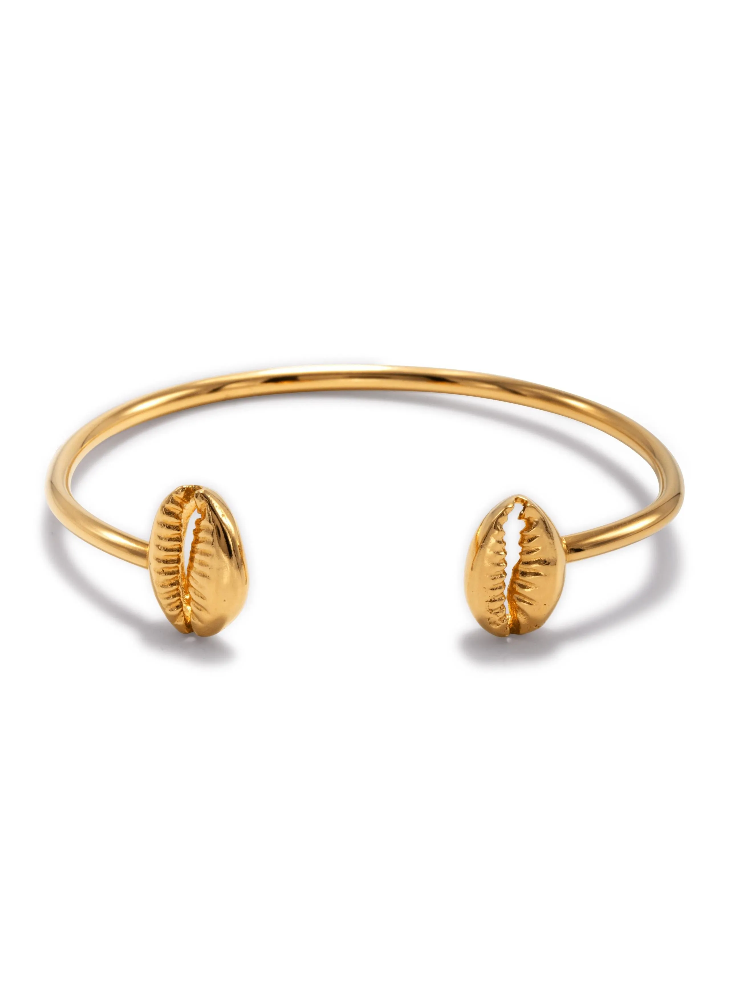 Gold Cowrie Shell Cuff Bracelet