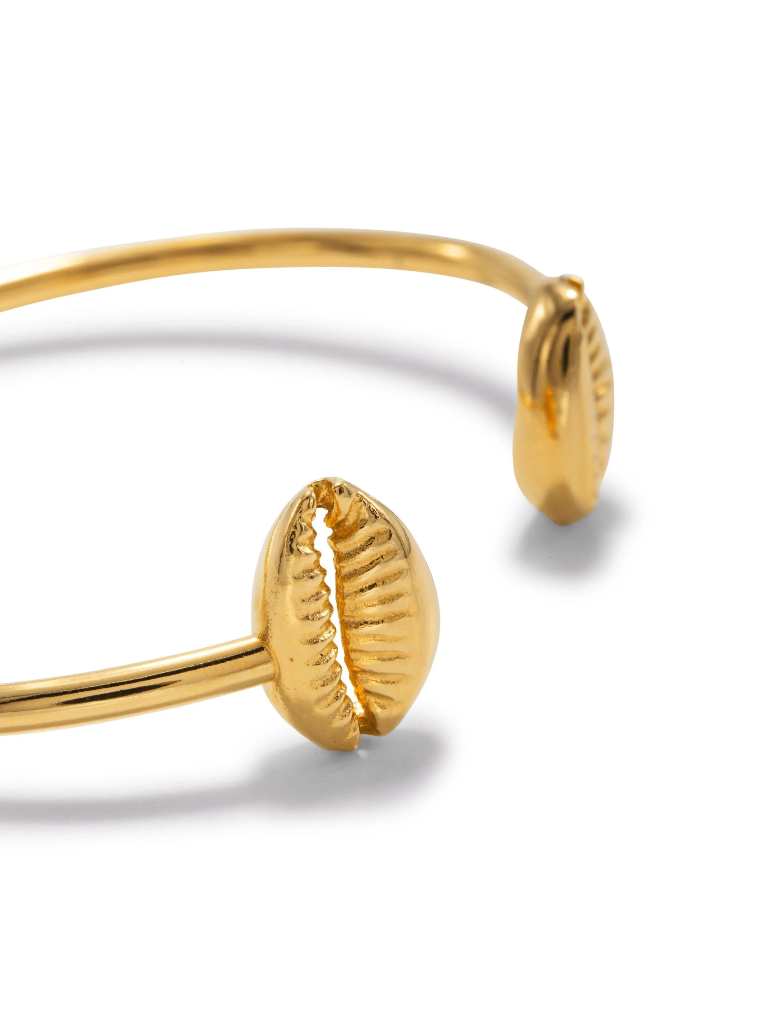 Gold Cowrie Shell Cuff Bracelet