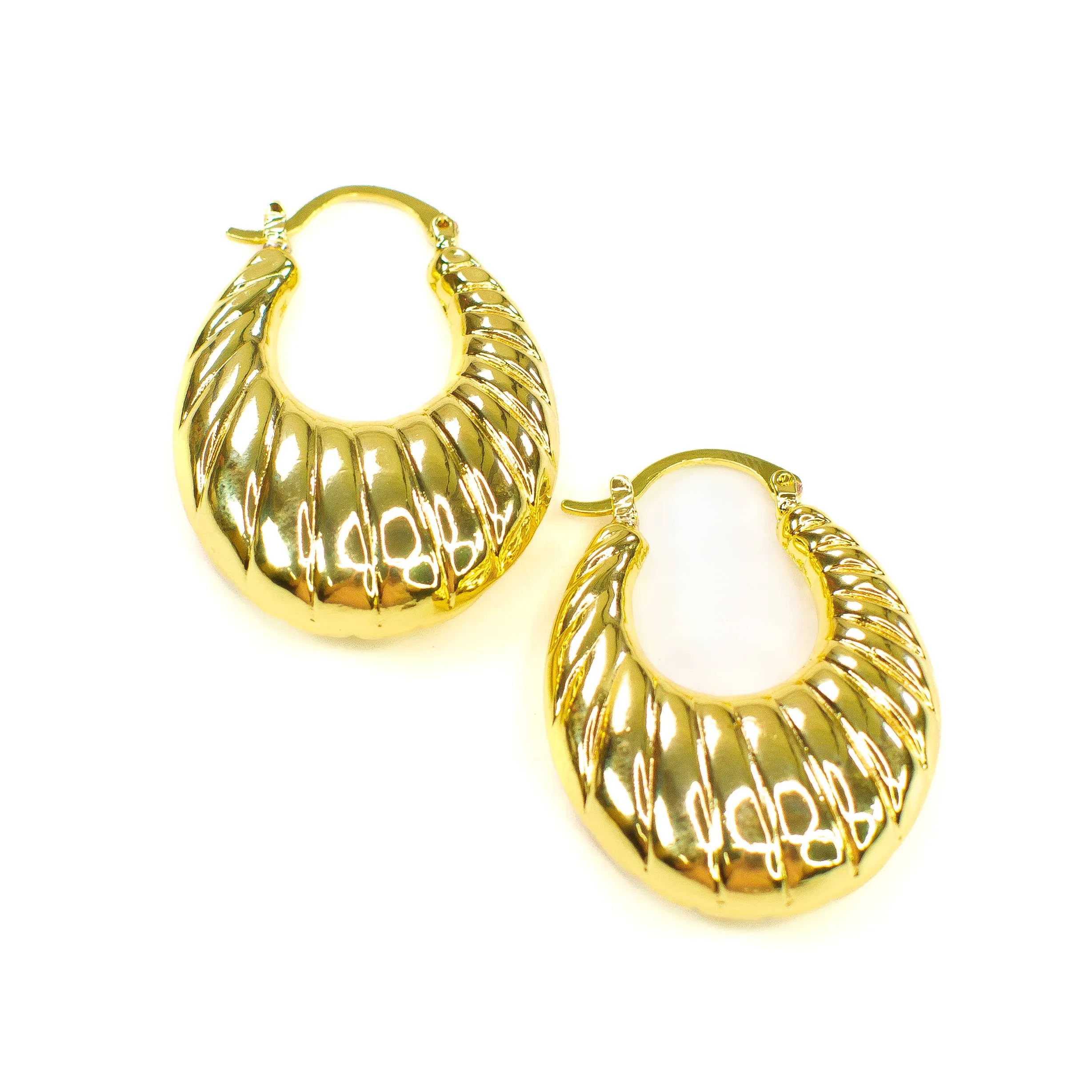 Gold Crescent Hoop Earrings- Multiple Sizes