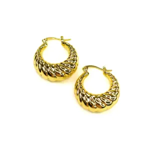 Gold Crescent Hoop Earrings- Multiple Sizes