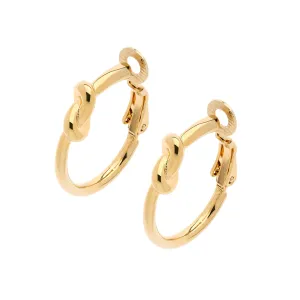 Gold Knot Hoop Clip Earrings