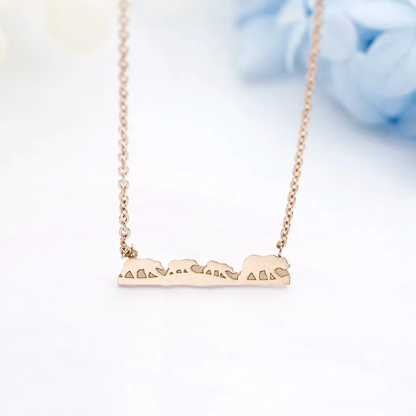 Gold Silver Color Children Baby Bear Necklaces