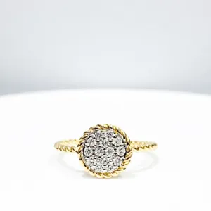 Golden Classic Round Diamond Ring 14kt