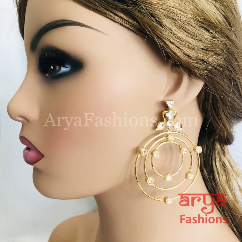 Golden Kundan Balis/Kundan Ethnic Earrings