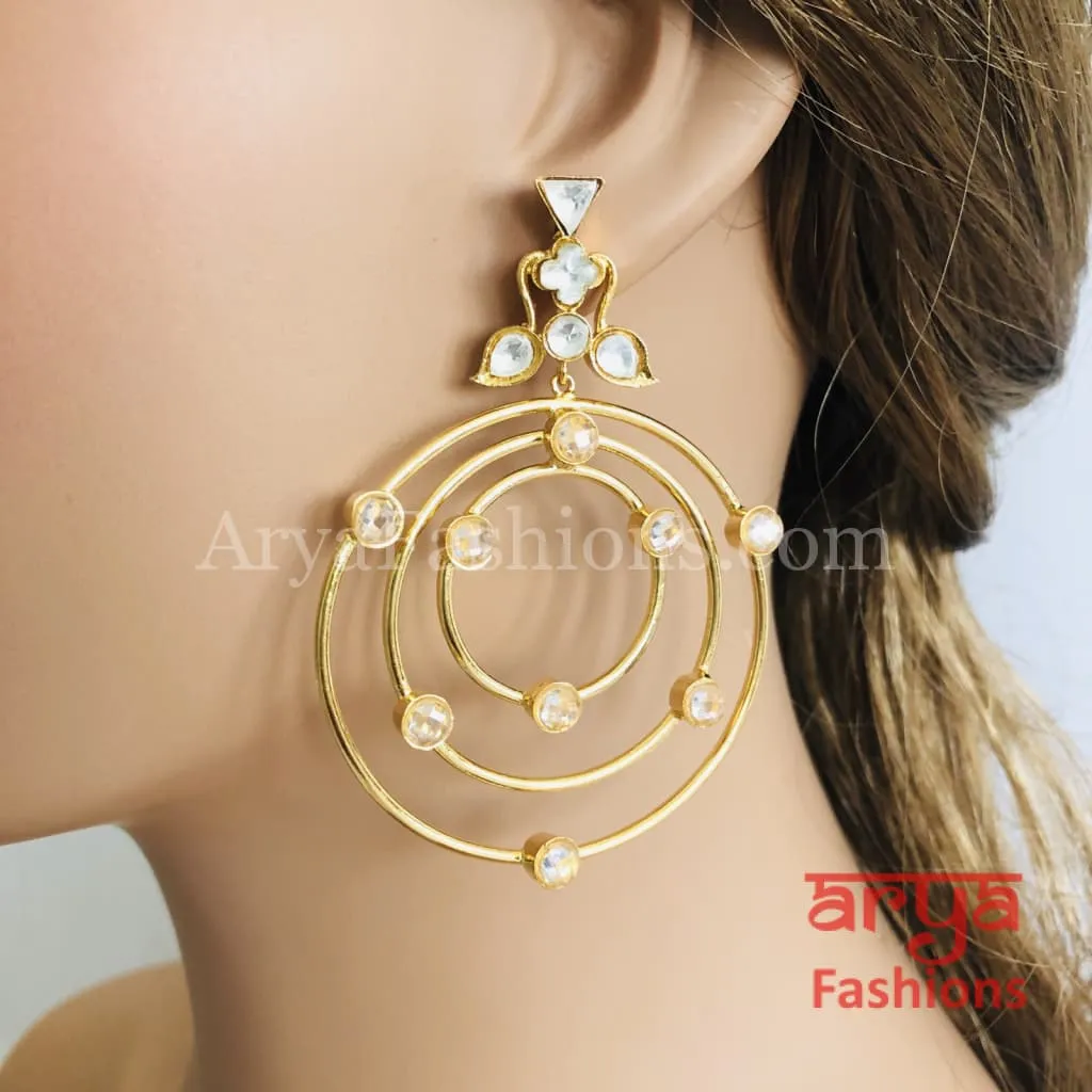 Golden Kundan Balis/Kundan Ethnic Earrings