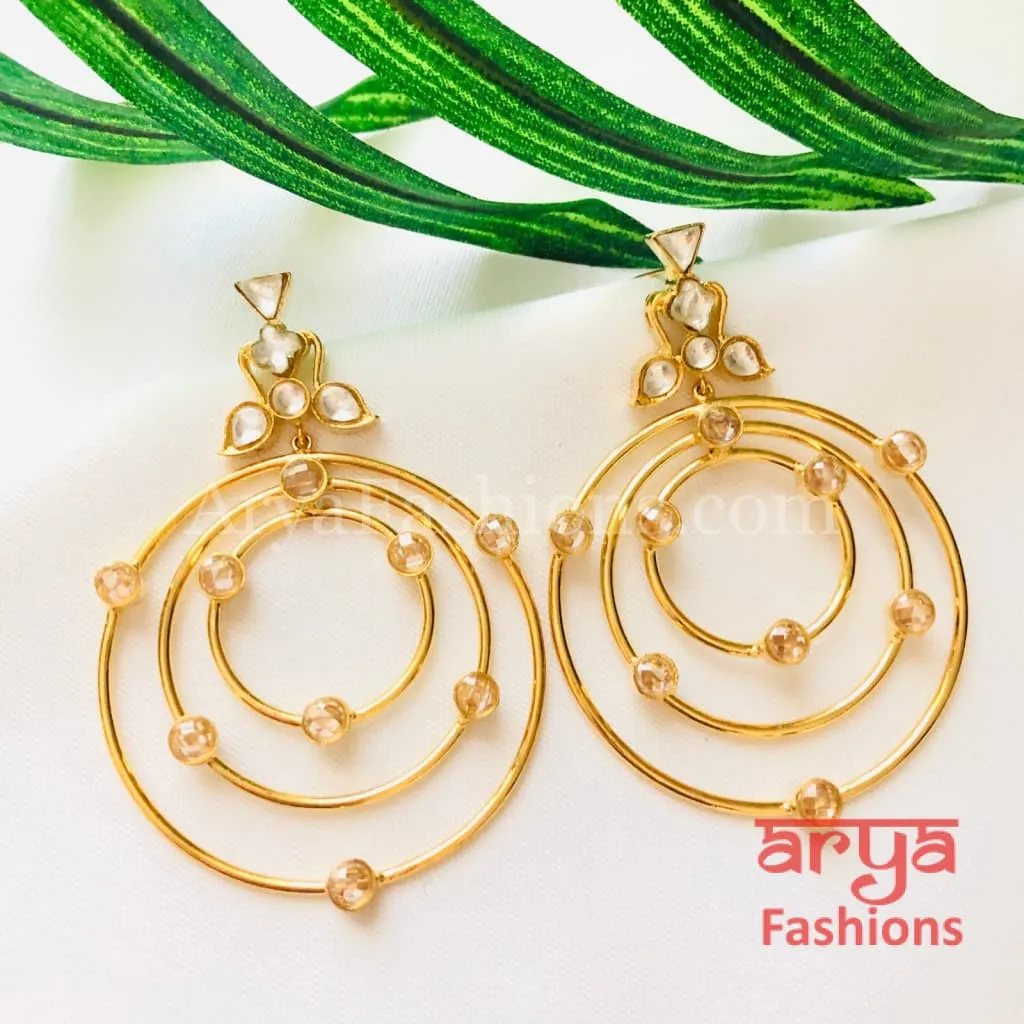 Golden Kundan Balis/Kundan Ethnic Earrings