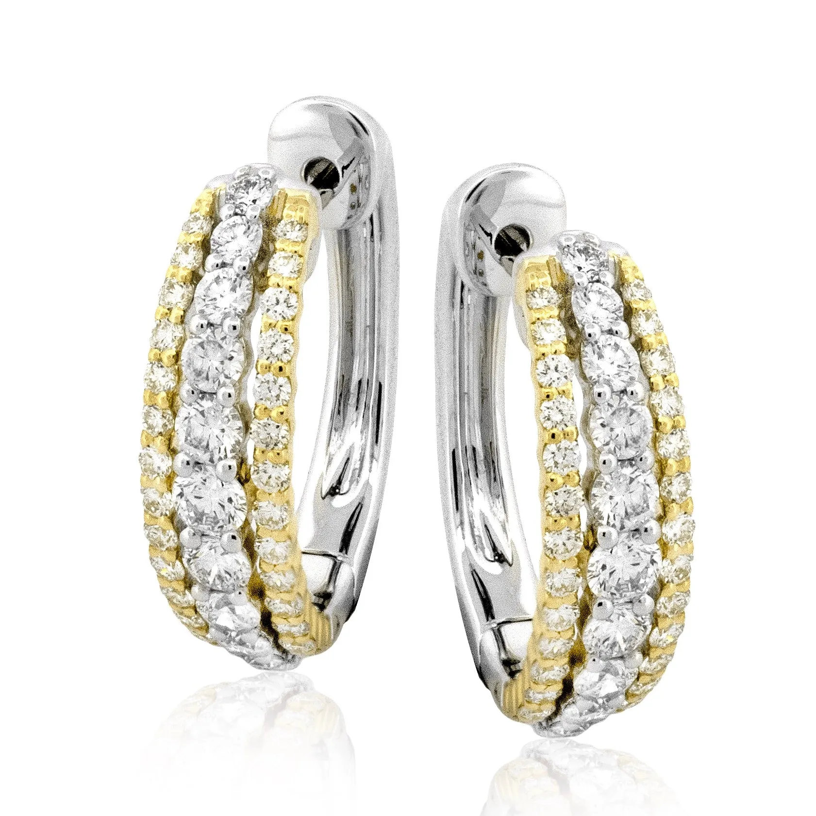 Hoop Earrings in 18k Gold with Diamonds