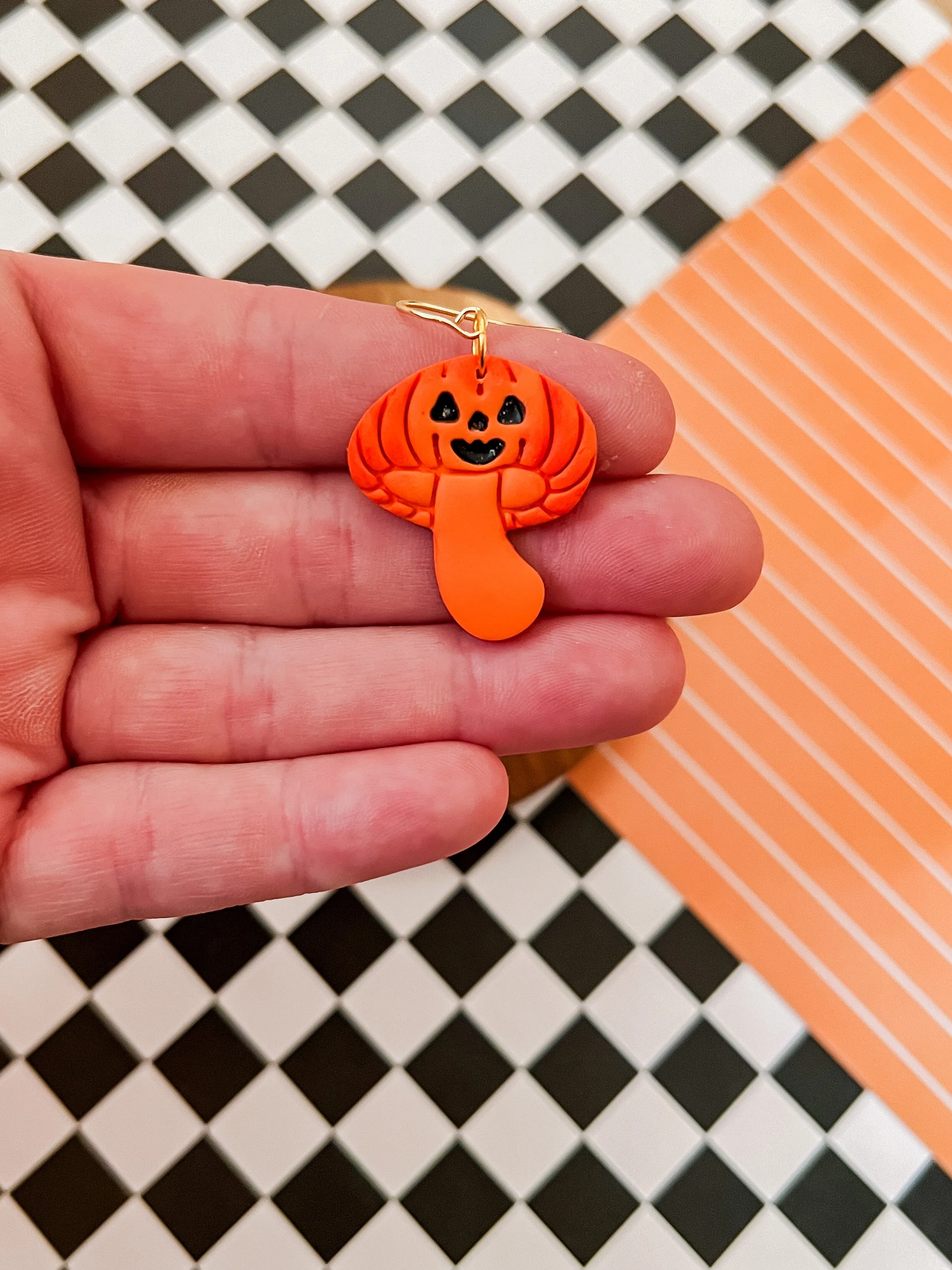 Jack O Mushroom | Clay Earrings