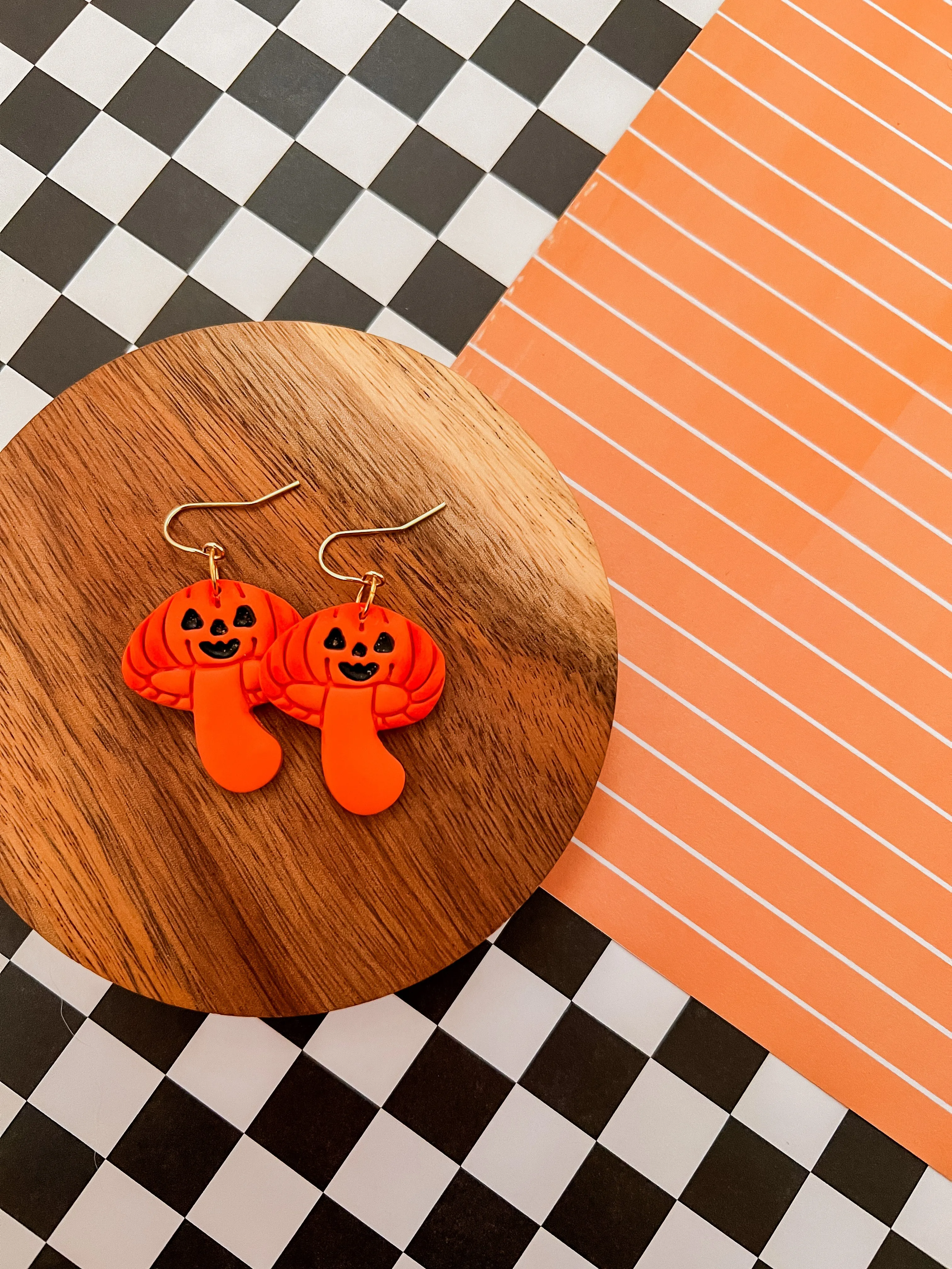 Jack O Mushroom | Clay Earrings