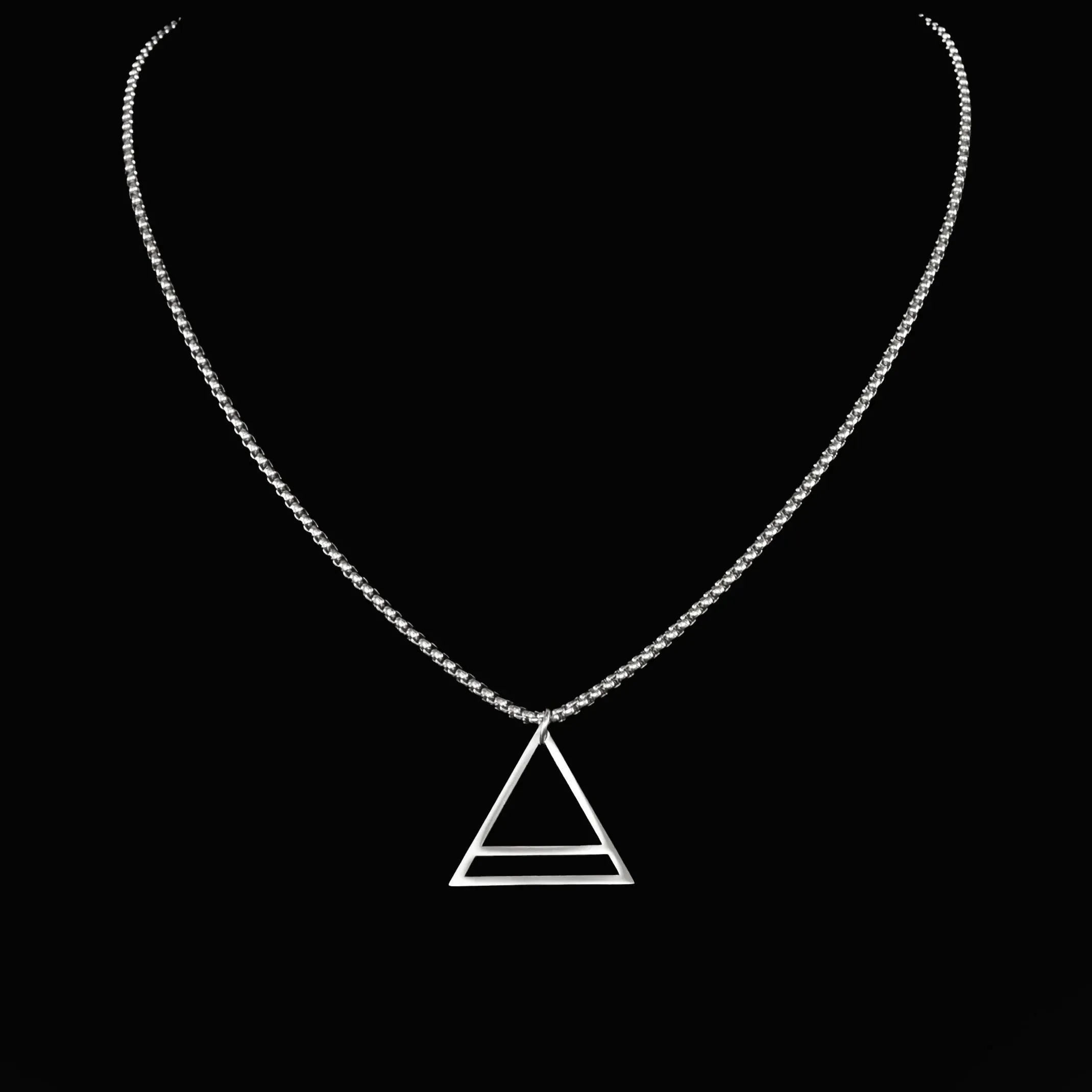 Kenryk Triangle Pendant with Chain Necklace