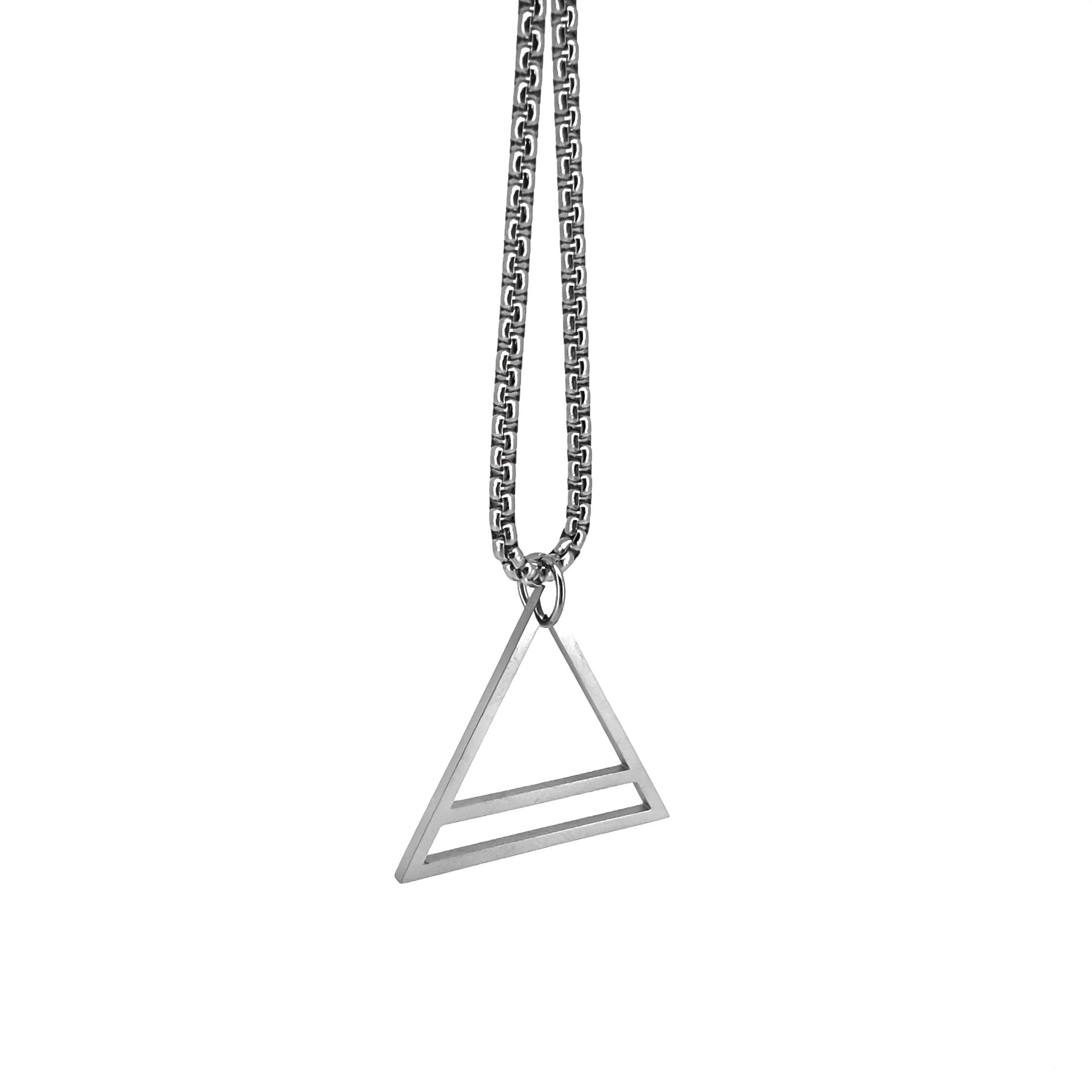 Kenryk Triangle Pendant with Chain Necklace