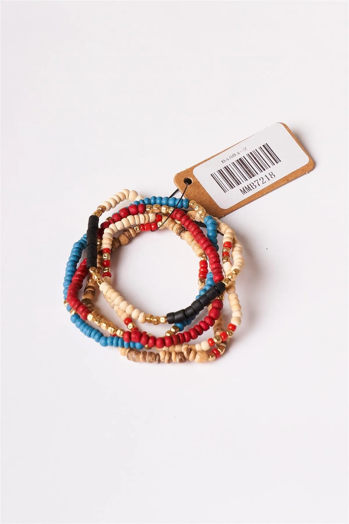 Khaki Multi Colored Beaded Bracelets