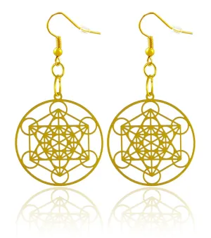 Large Metatrons Cube Lightweight Earrings