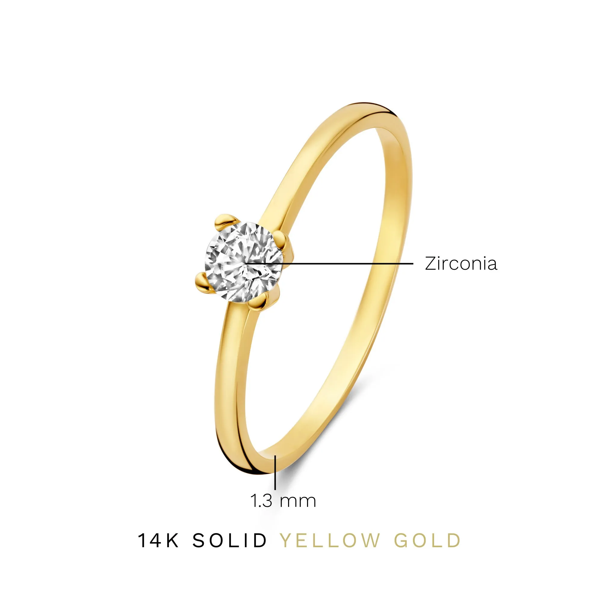 Le Marais Isidora 14 karat gold ring with zirconia