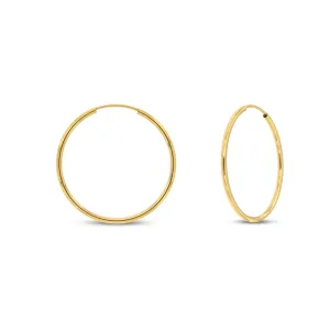 Lightweight Plain Hoop Earrings (14K)