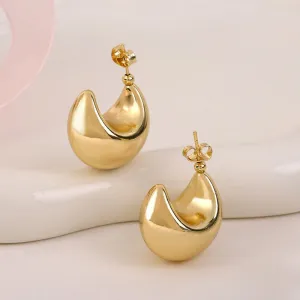 Lightweight Teardrop Hoop Earrings with Glossy Finish