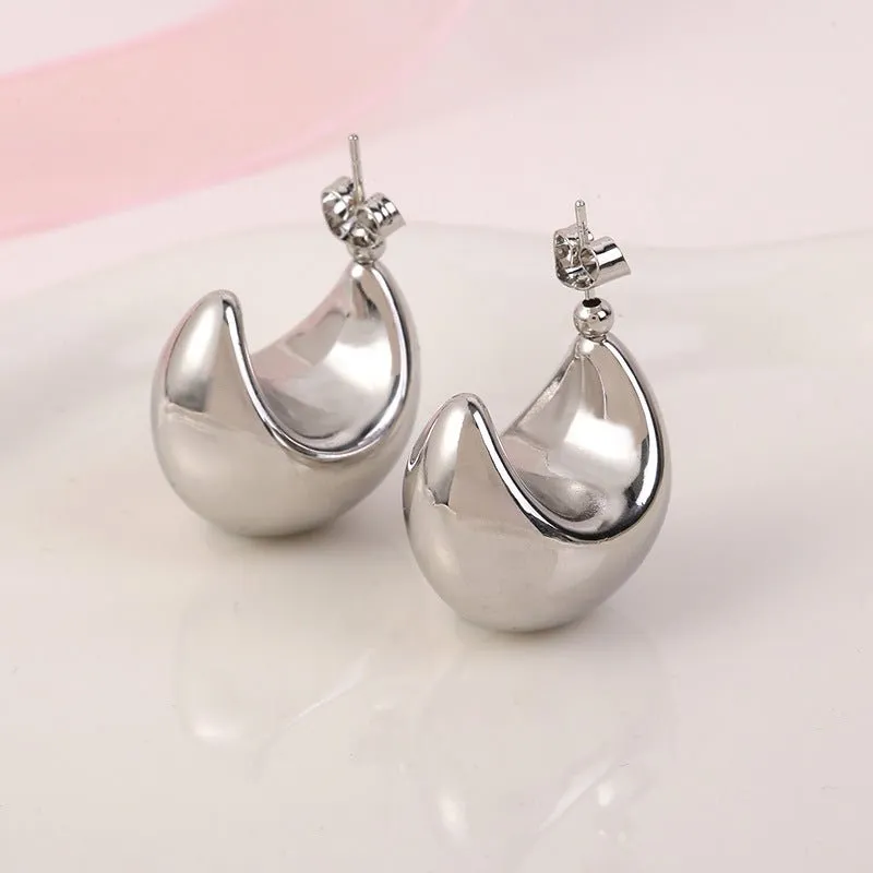 Lightweight Teardrop Hoop Earrings with Glossy Finish