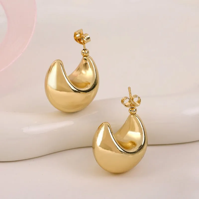 Lightweight Teardrop Hoop Earrings with Glossy Finish