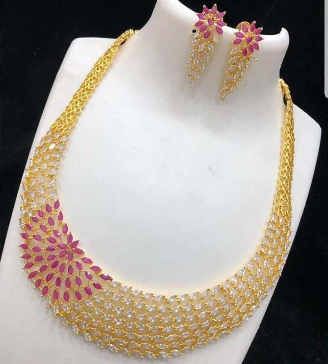 Long American Diamond Studded  Necklace