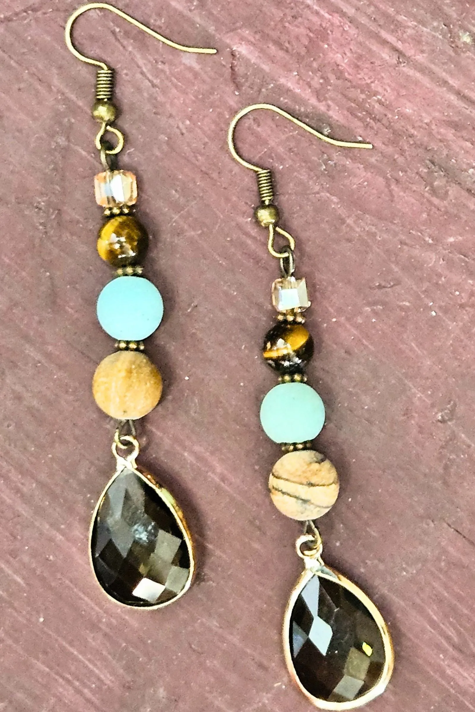 Louise Amazonite Dangle Earrings