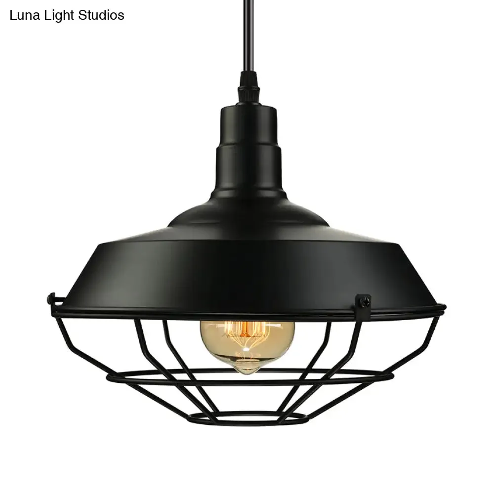 Metal Farmhouse Pendant Light with Barn Shade in Black - 1 Head, 3 Sizes Available