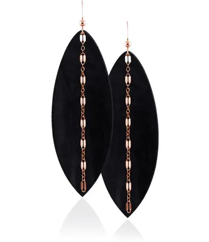 Midnight Linked Leather Earrings ©