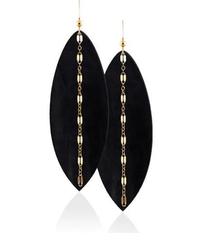 Midnight Linked Leather Earrings ©