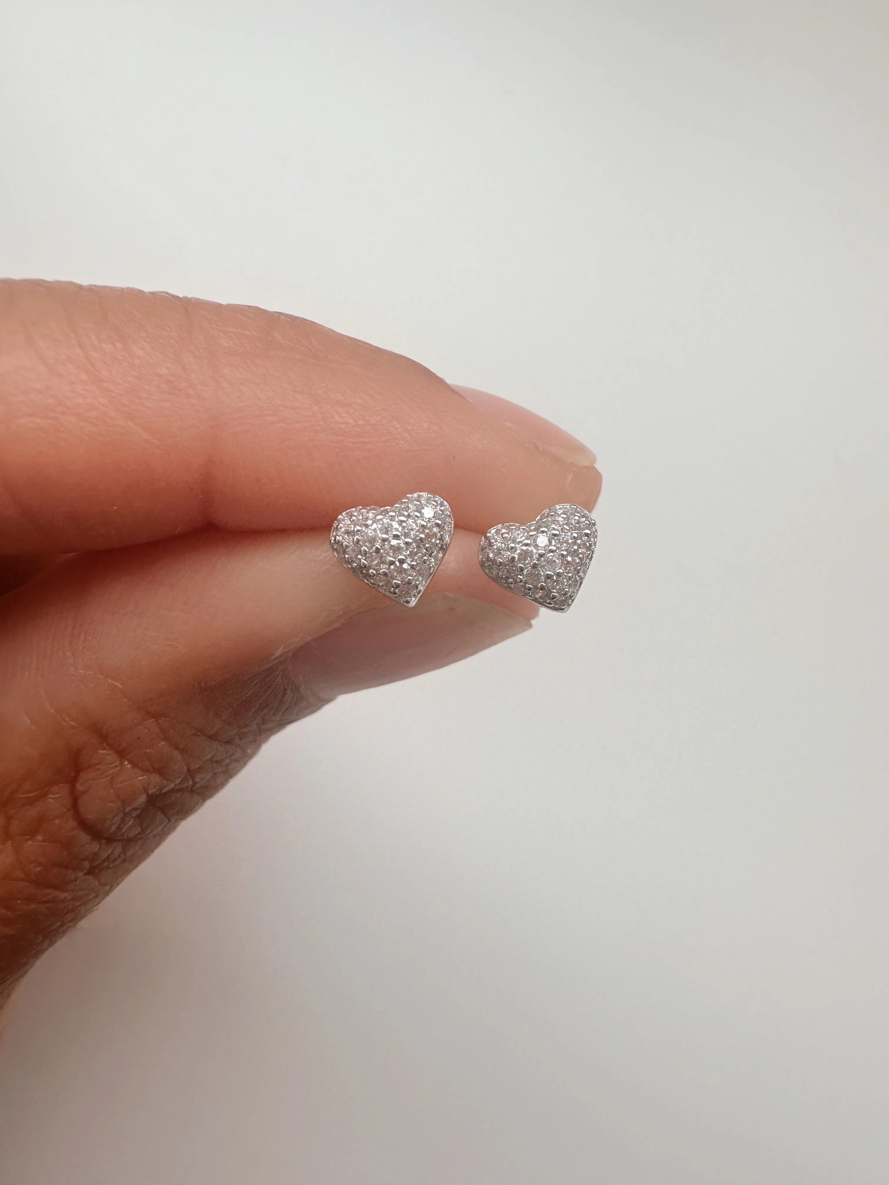 Mini Silver Heart Studs