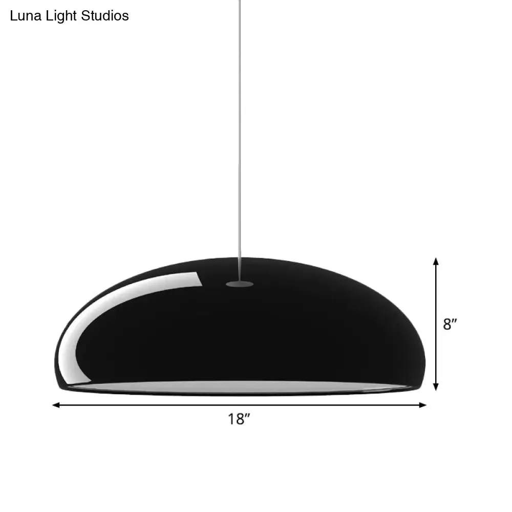 Minimalist Aluminum Bowl Pendant Light with 1 Black Light - Ceiling Fixture