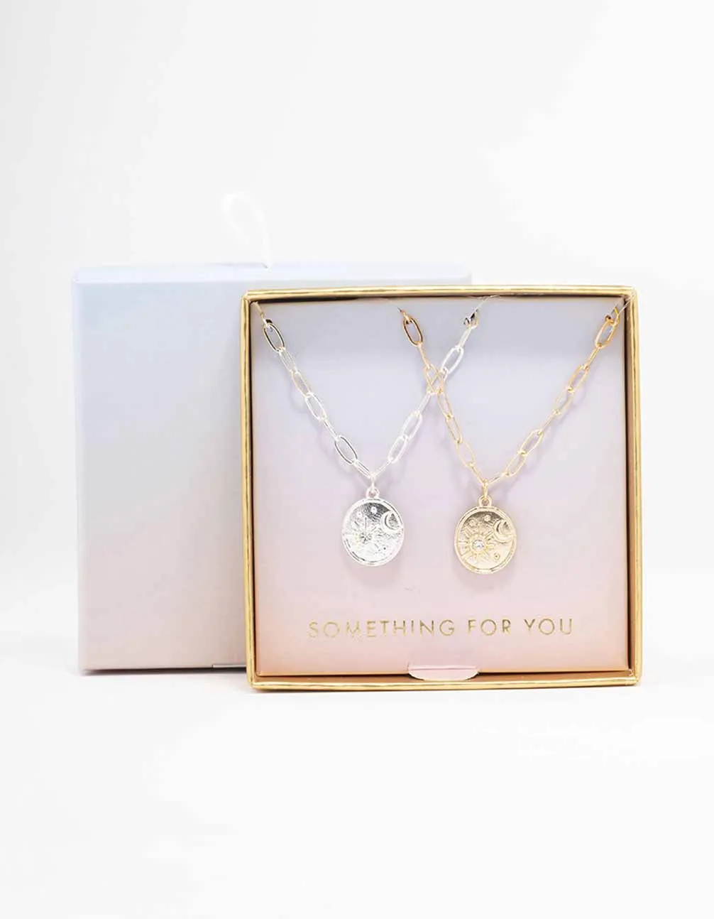 Mixed Metal Celestial Coin Necklace Pack