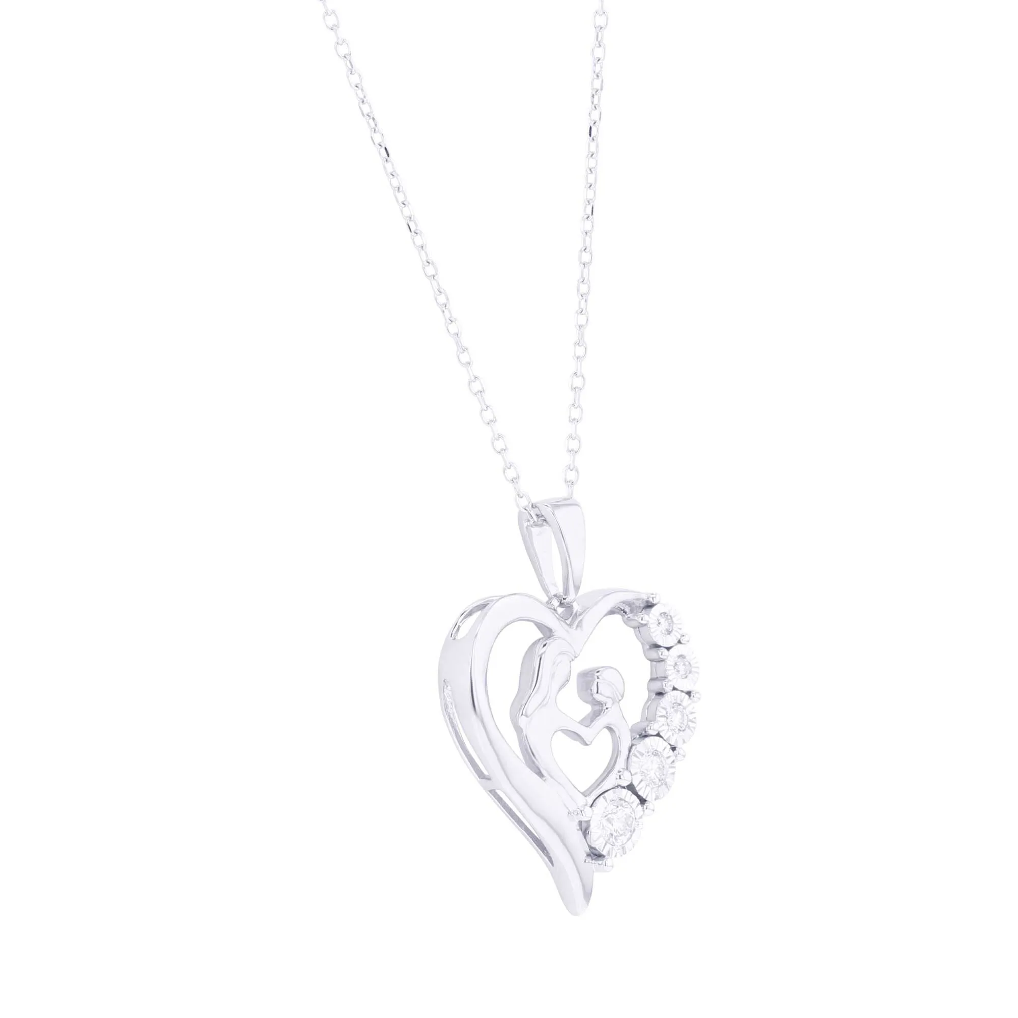 Mother's Love Diamond Heart Pendant