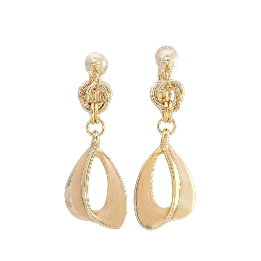 Muted Tone Clip On Drop Earrings