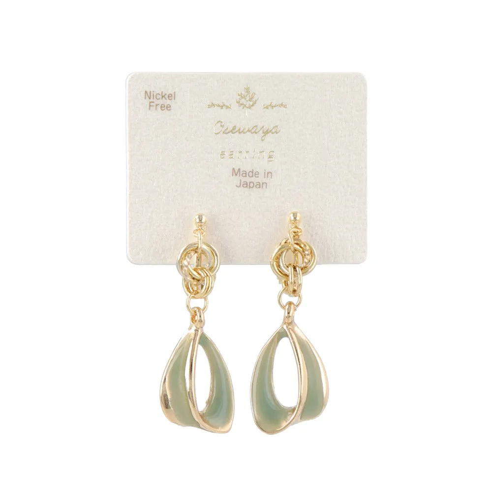 Muted Tone Clip On Drop Earrings