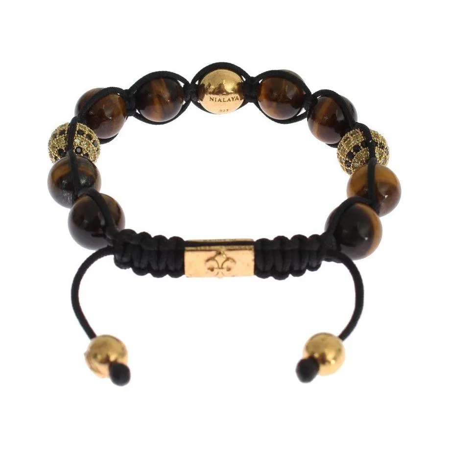 Nialaya Chic Multicolor CZ & Tigers Eye Bracelet