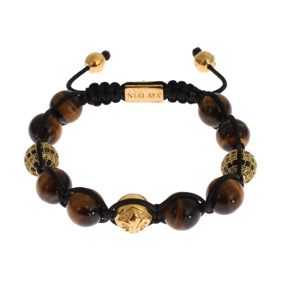 Nialaya Chic Multicolor CZ & Tigers Eye Bracelet