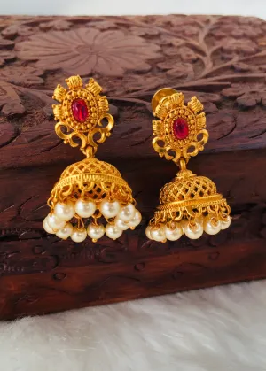 OVAL SHAPE MATTE JHUMKI