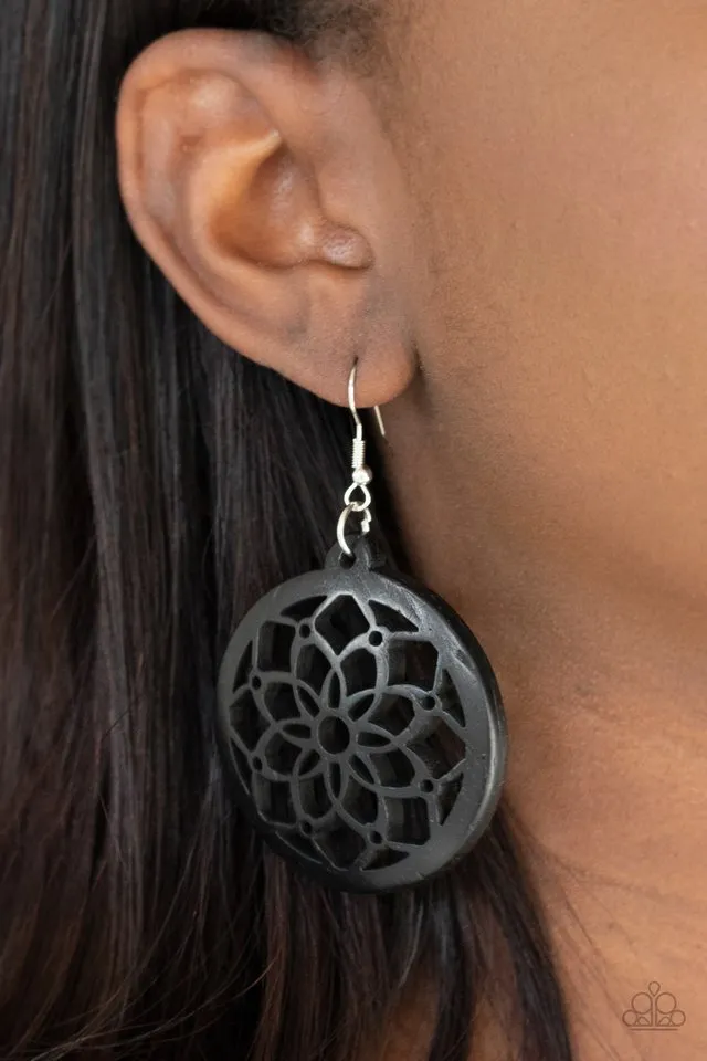 Paparazzi Earring ~ Mandala Meadow - Black