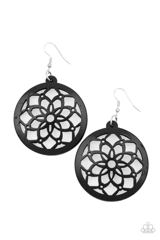 Paparazzi Earring ~ Mandala Meadow - Black