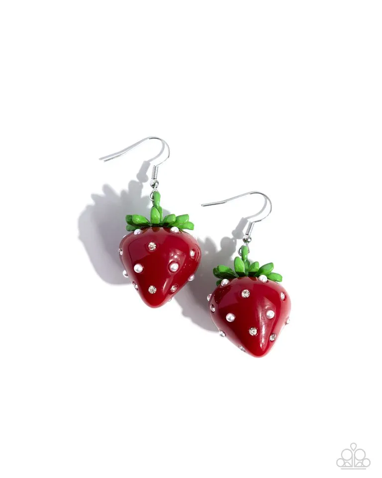 Paparazzi Earring ~ Strawberry Sentiment - Red